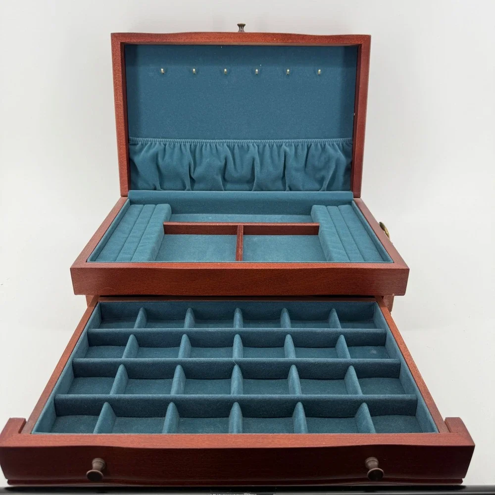 Eureka Mfg Co Flatware Chest Brown Solid Wood Reed Barton 623 Drawer